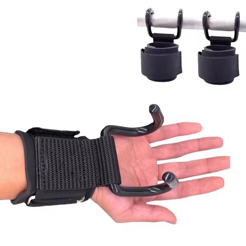 Wrist Wraps Weightlifting Support - 1 Pasang Pegangan Kait untuk Angkat