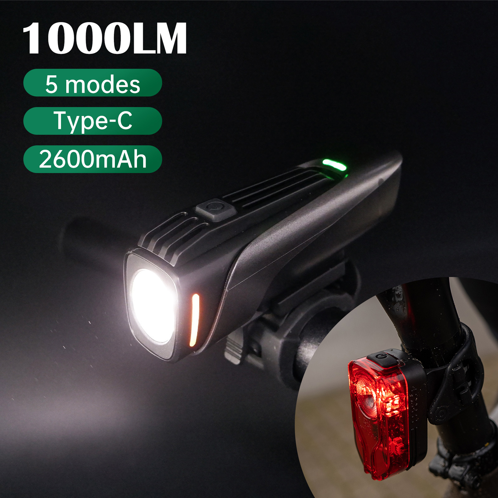 Rechargeable Bicycle Headlight 1000 Lumen - Lampu depan sepeda, 1000 lumen, isi
