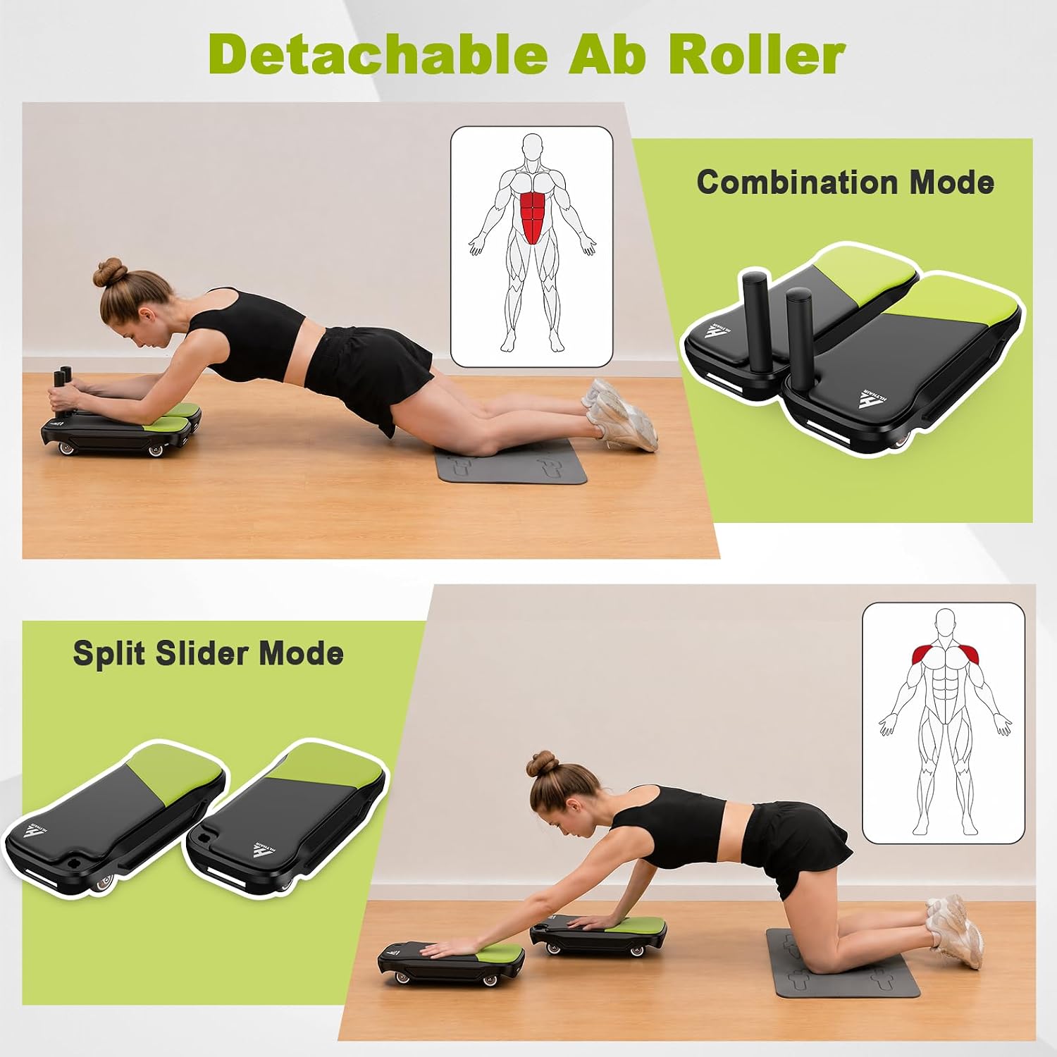 Alat Latihan Otot Perut dengan - Ab Roller Wheel With Elbow Support ulasan dan harga