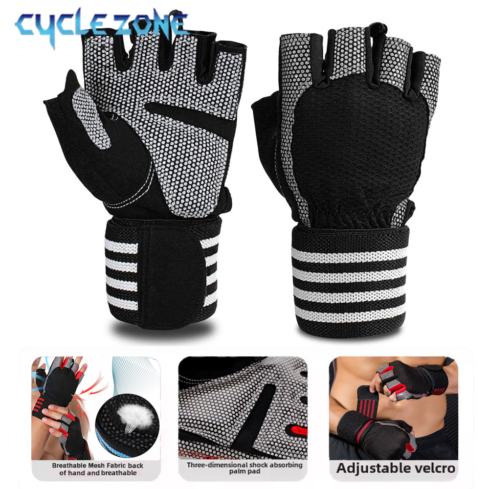 1 Pasang Sarung Tangan Fitness - Wrist Wraps Weightlifting Support ulasan dan harga